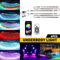 6x RGB Dream Color Underglow LED Kit for Car Neon Strip Light Music APP