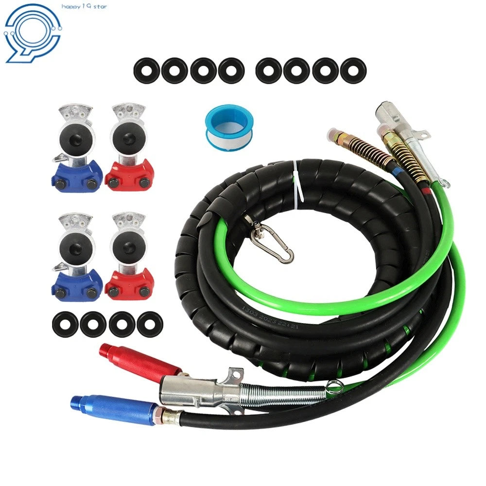 3-in-1 Air Line Hose Assembly Set for Semi Truck Tractor (12 Feet)