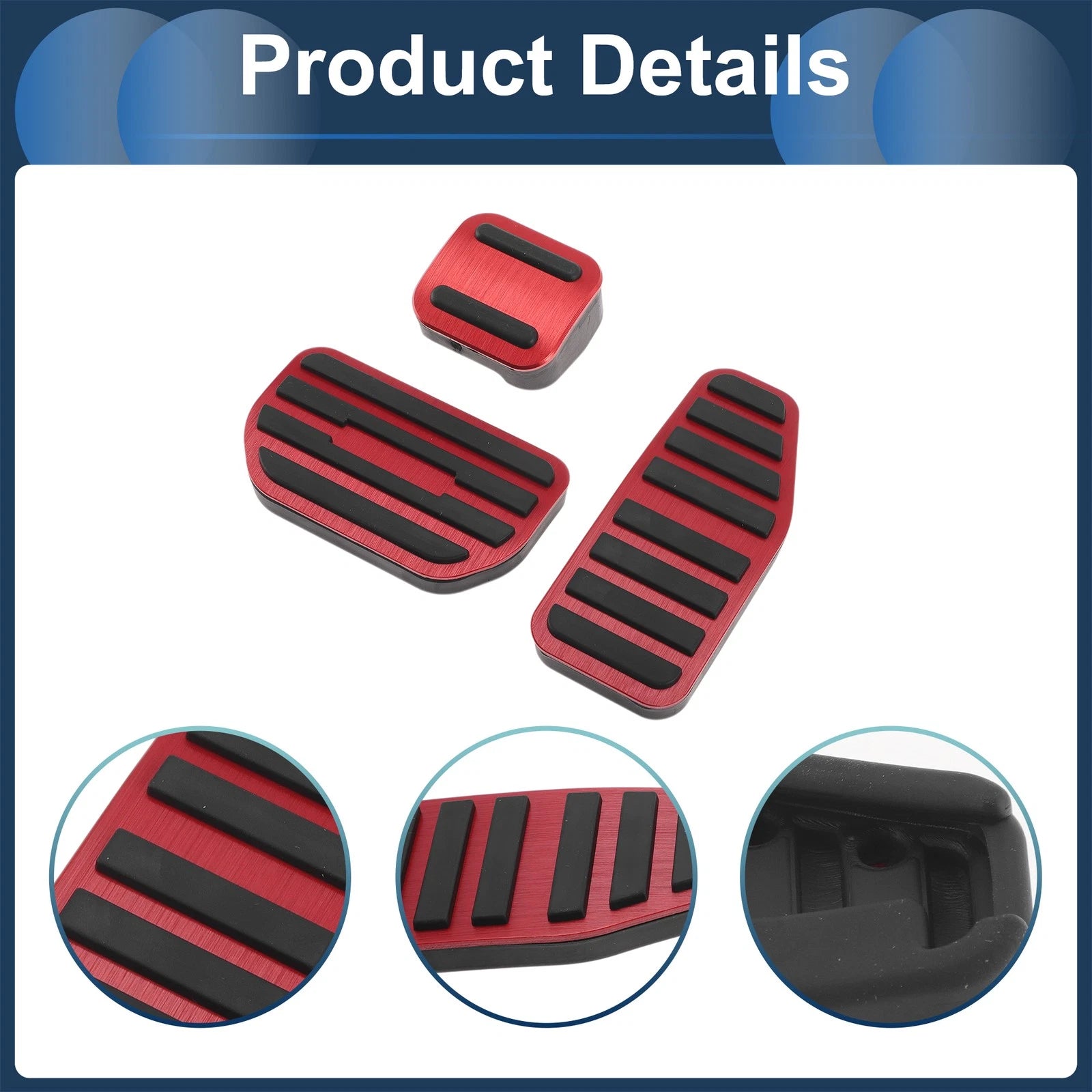 3 Pcs Accelerator Pedal Covers for Suzuki Swift (No Mark, Red)