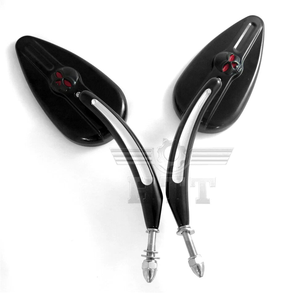 Black Raindrop Side Mirrors for Harley Street 500 750 Roadster XL883R XL1200V FL (2014–2020)