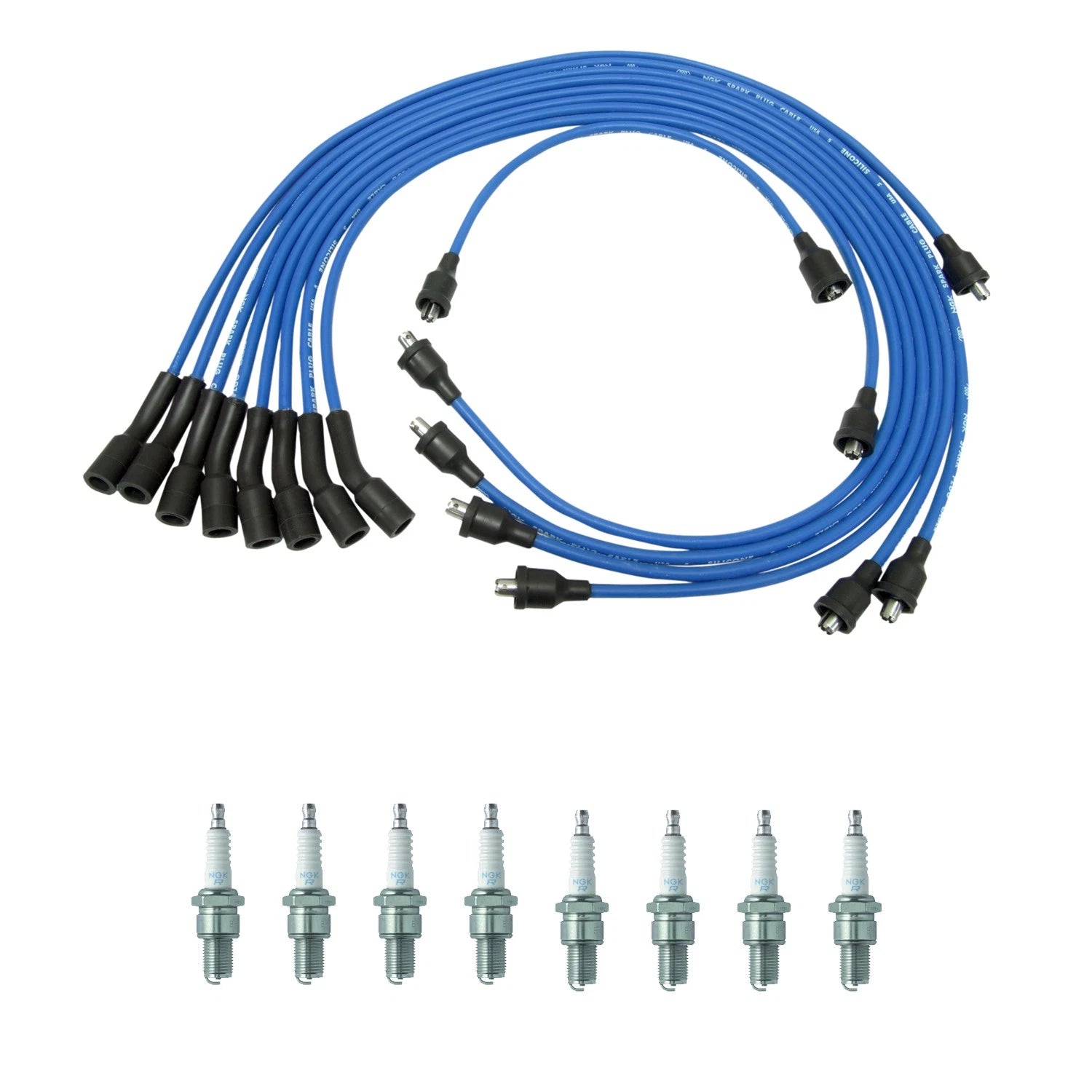 NGK Wire Set & 8 Spark Plugs for Chevrolet C15/C1500 Suburban Corvette (1990–1999)
