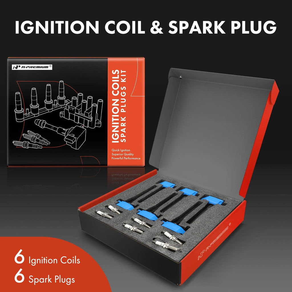 Set of 6 Ignition Coils & Iridium Spark Plugs for Jeep 1500 Classic