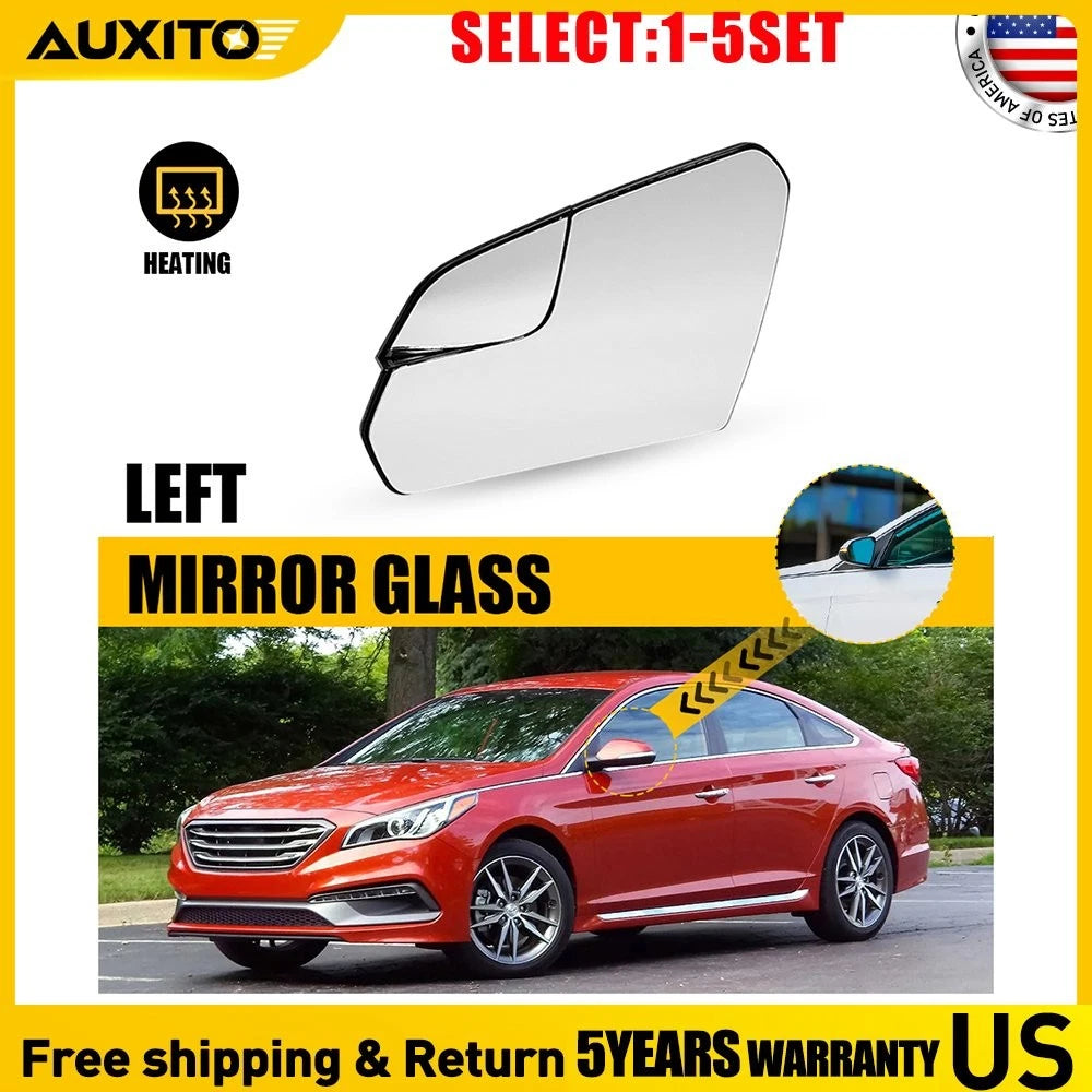 Heated Driver Side View Mirror Glass for Hyundai Sonata (2015–2019)