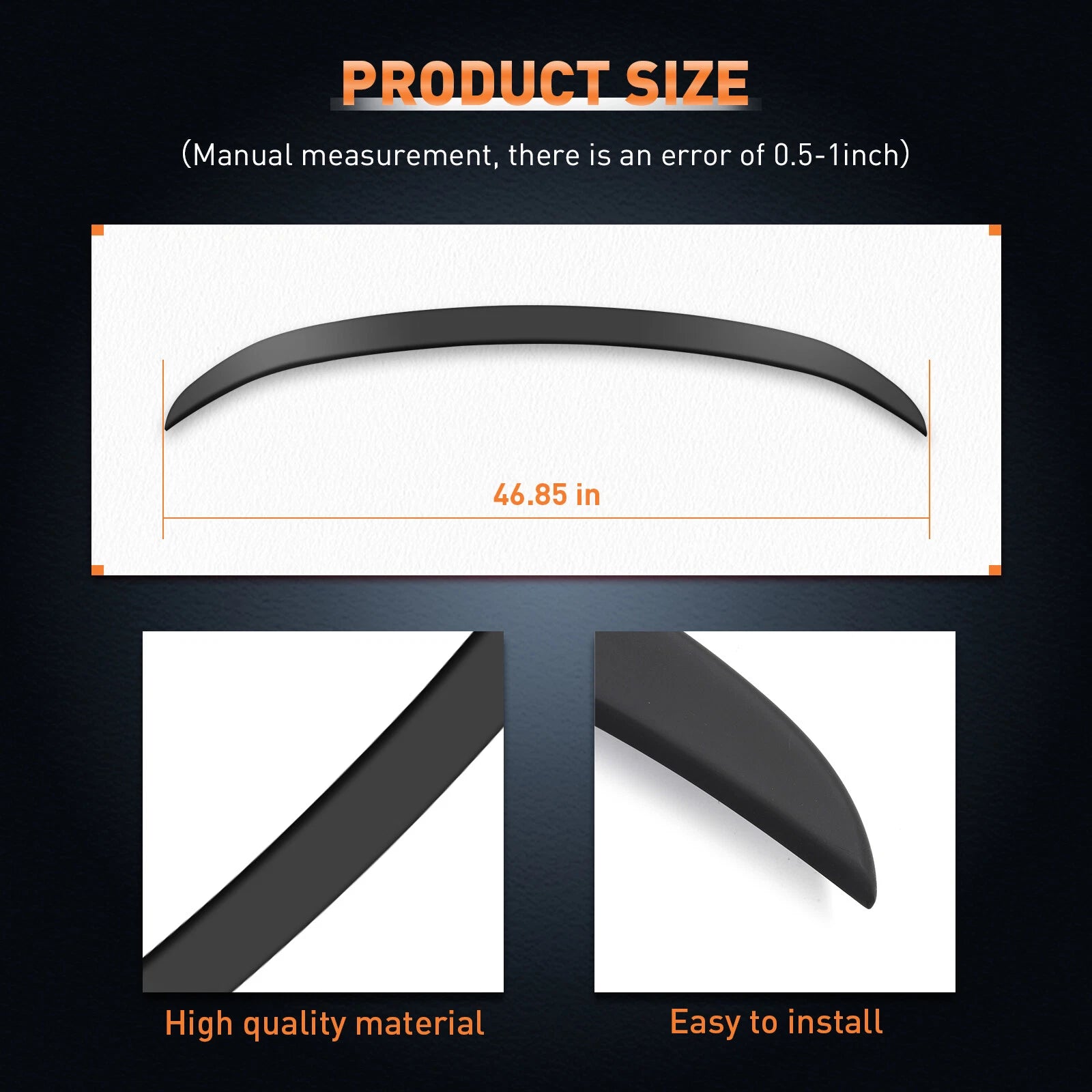 Matte Black Wing Spoiler for Toyota Corolla Sedan (2014–2019)