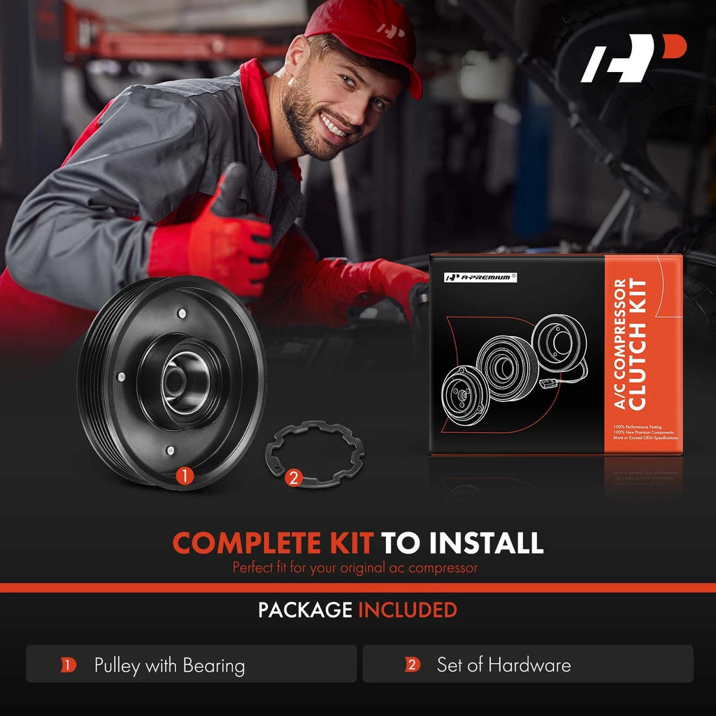 A/C Compressor Clutch Kit for Hyundai Accent, Kia Rio (2012-2017)