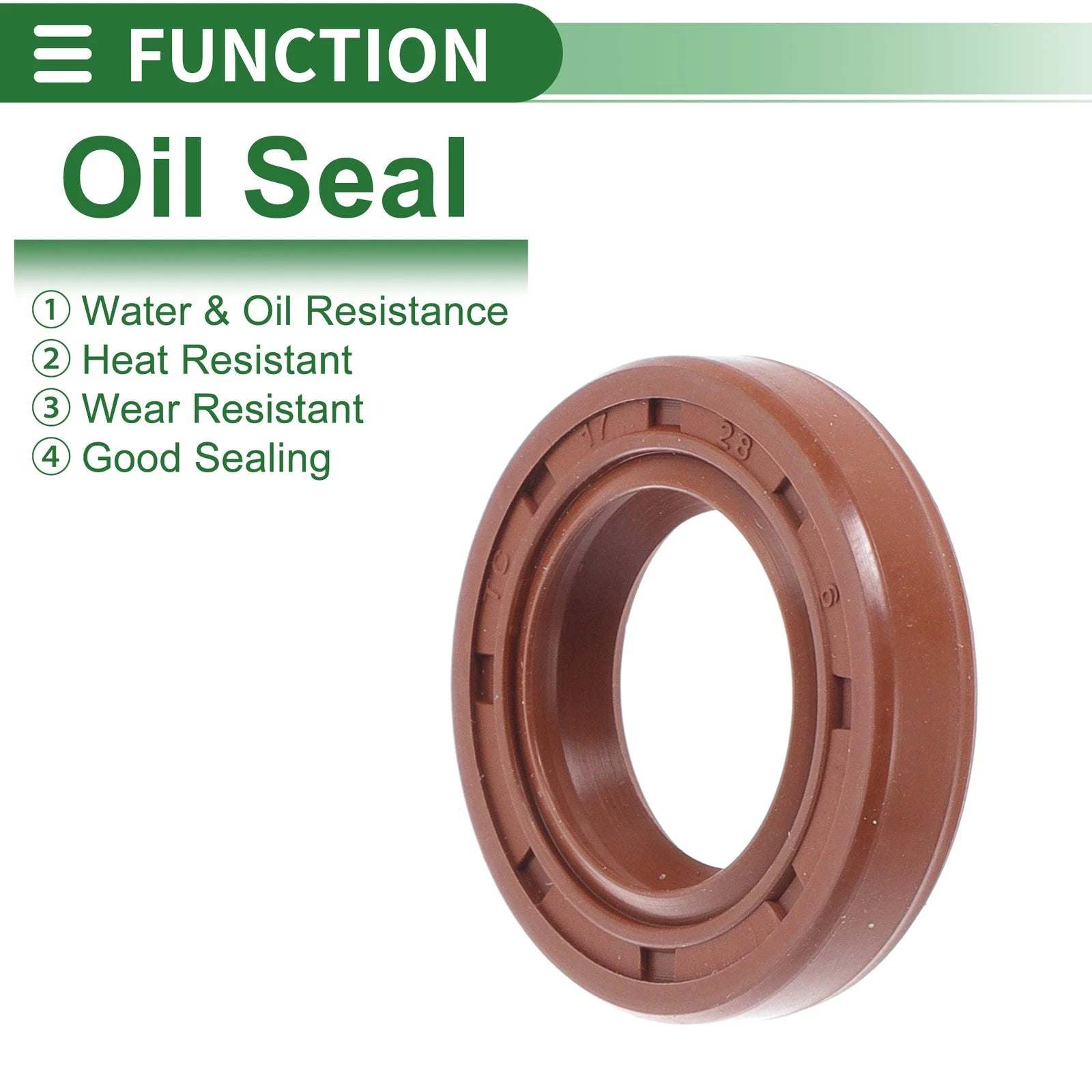 Set of 5 Oil Seal Rotary Shaft Seal FKM Rubber 17x28x6mm