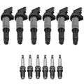 Set of 6 Ignition Coils & U-Groove Spark Plugs for Audi A4 A6, BMW E60 E46 E53