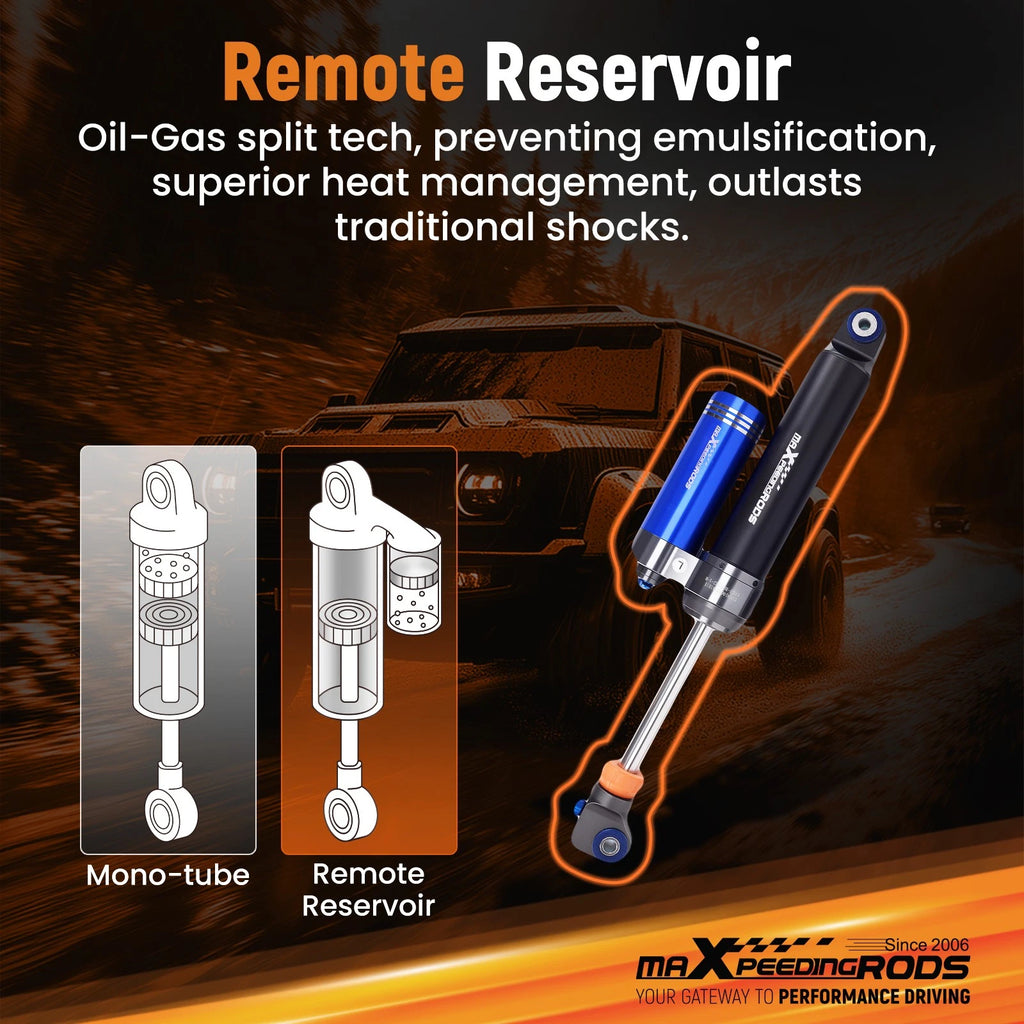 10-Way Damper Rear Sport Shocks with Reservoir for Ford Ranger (2019–2023)