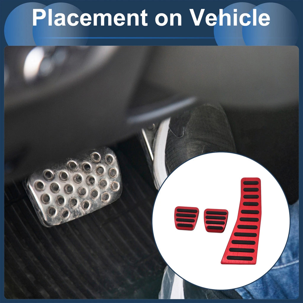 3 Pcs Manual Foot Accelerator Pedal Covers for Honda Civic (2006–2009) Red
