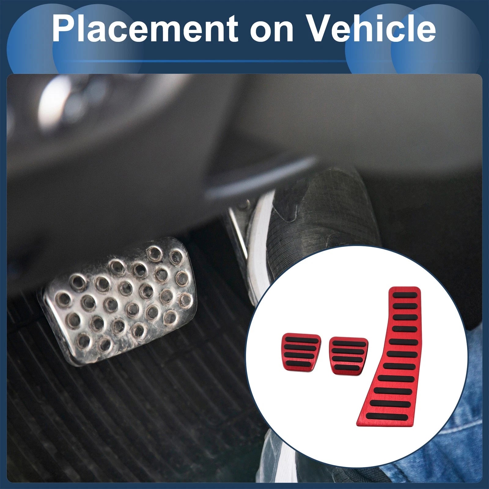 3 Pcs Manual Foot Accelerator Pedal Covers for Honda Civic (2006–2009) Red