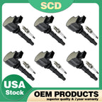 Set of 6 Ignition Coils & 6 Spark Plugs UF535 for Dodge Mercedes-Benz C300 E350 G550 ML350 (2008–2015)