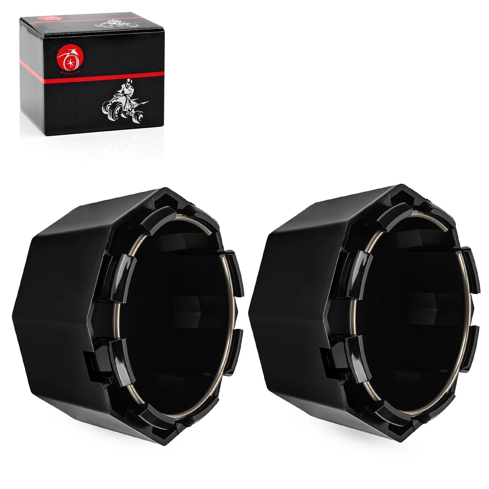 2 Pack Hub Cap Cover for Polaris Sportsman 570 SP Touring (2017–2019) Matte Black