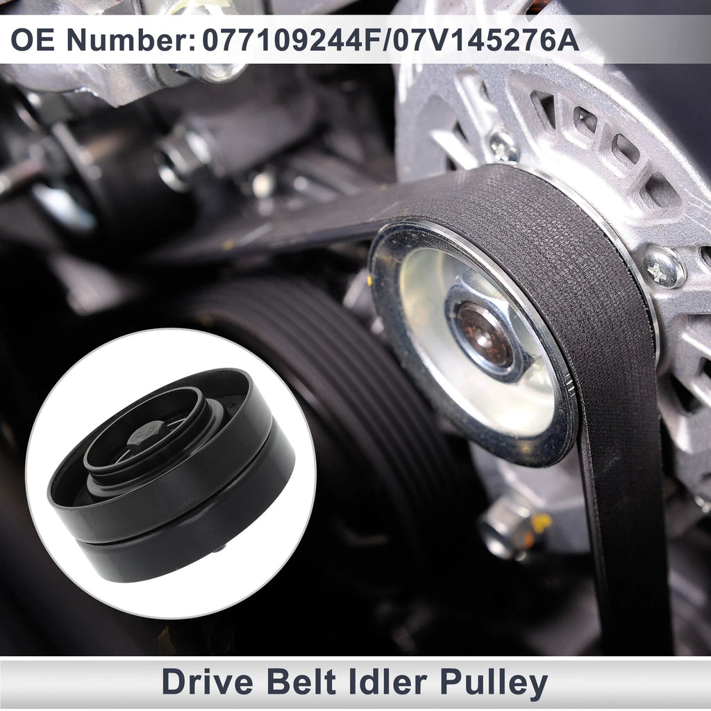 Drive Belt Idler Pulley for Volkswagen Touareg (2002–2006) No. 077109244F Black