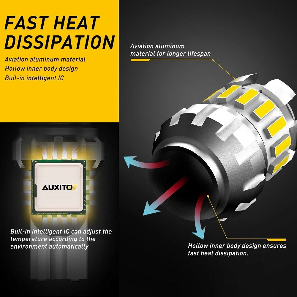 4X T15 921 LED Backup Reverse Light Bulb 2400LM Xenon White (Error Free)