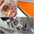 Pair Chrome Amber Signal Projector Headlight Lamp for Sonata (2011–2014)