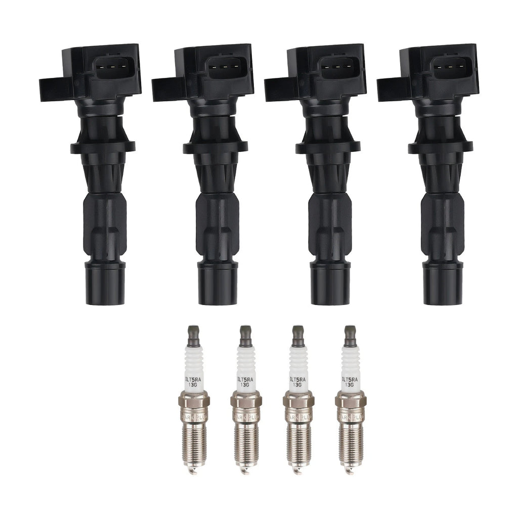Set of 4 Ignition Coils and Spark Plugs for Mazda 3 6 CX-7 (2004–2013)