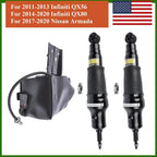 2X Rear Shock Absorber + Air Suspension Compressor for Infiniti QX80 (2014–2020)