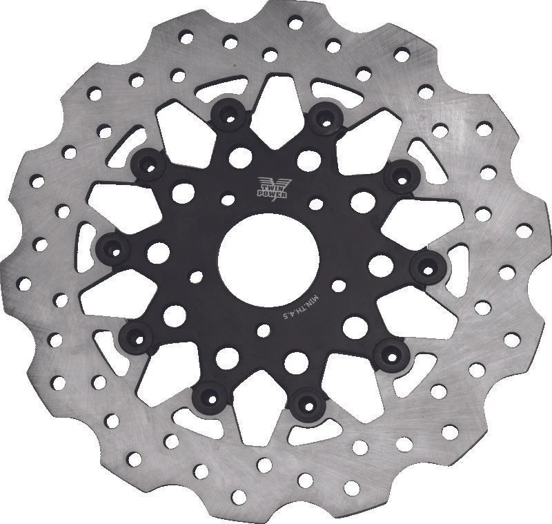 Twin Power Front 11.8 Scalloped Floating Rotor for FLH FLT FLHR Dyna (2008–2017)
