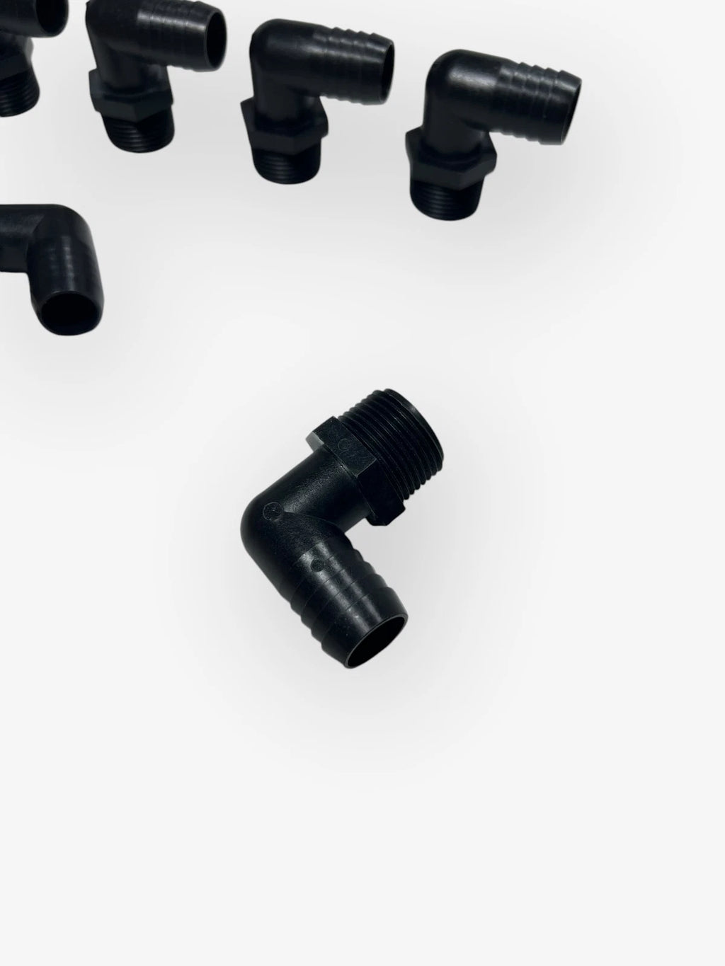 Set of 6 Thogus 62090 3/4in NPT x 3/4in HB 90 Elbow HDPE Black