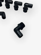 Set of 6 Thogus 62090 3/4in NPT x 3/4in HB 90 Elbow HDPE Black