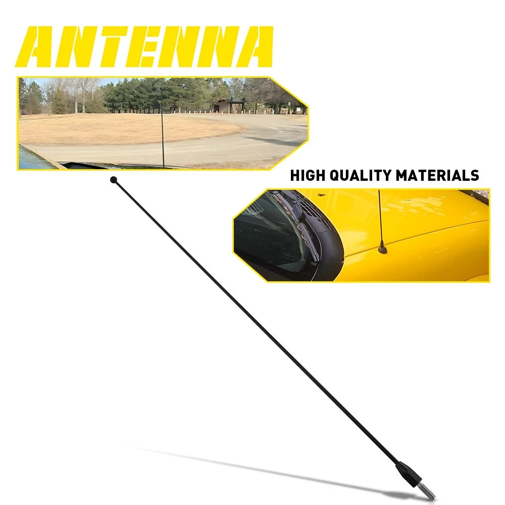 12" Black Stainless Antenna Mast for Ford Mustang (1979–2009)