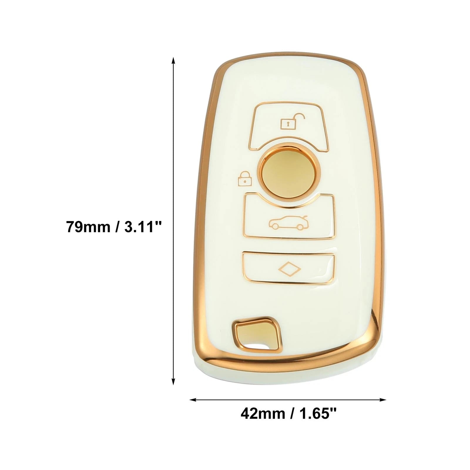 Key Fob Remote Control for BMW 1 3 4 5 6 7 Series X3 (TPU, White)