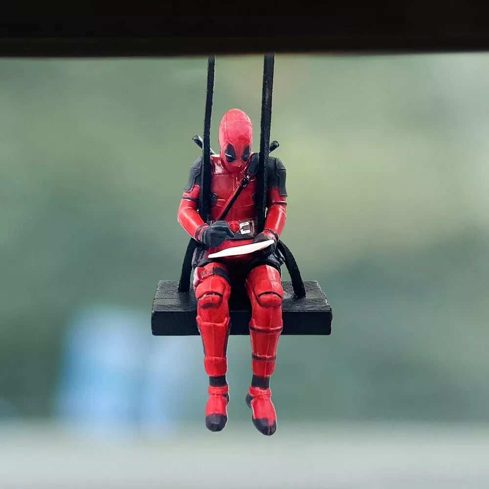 Cute Deadpool Car Swinging Ornament for Rear View Mirror Decorations