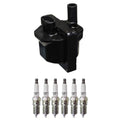 Denso Ignition Coil & 6 NGK Spark Plugs Kit for C1500 K1500 Sonoma (1996–2000)