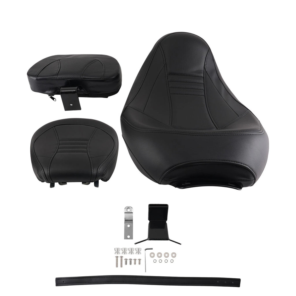 2-Up Saddle Seat for Harley Touring FLH (2009–2020) Black Leather Foam