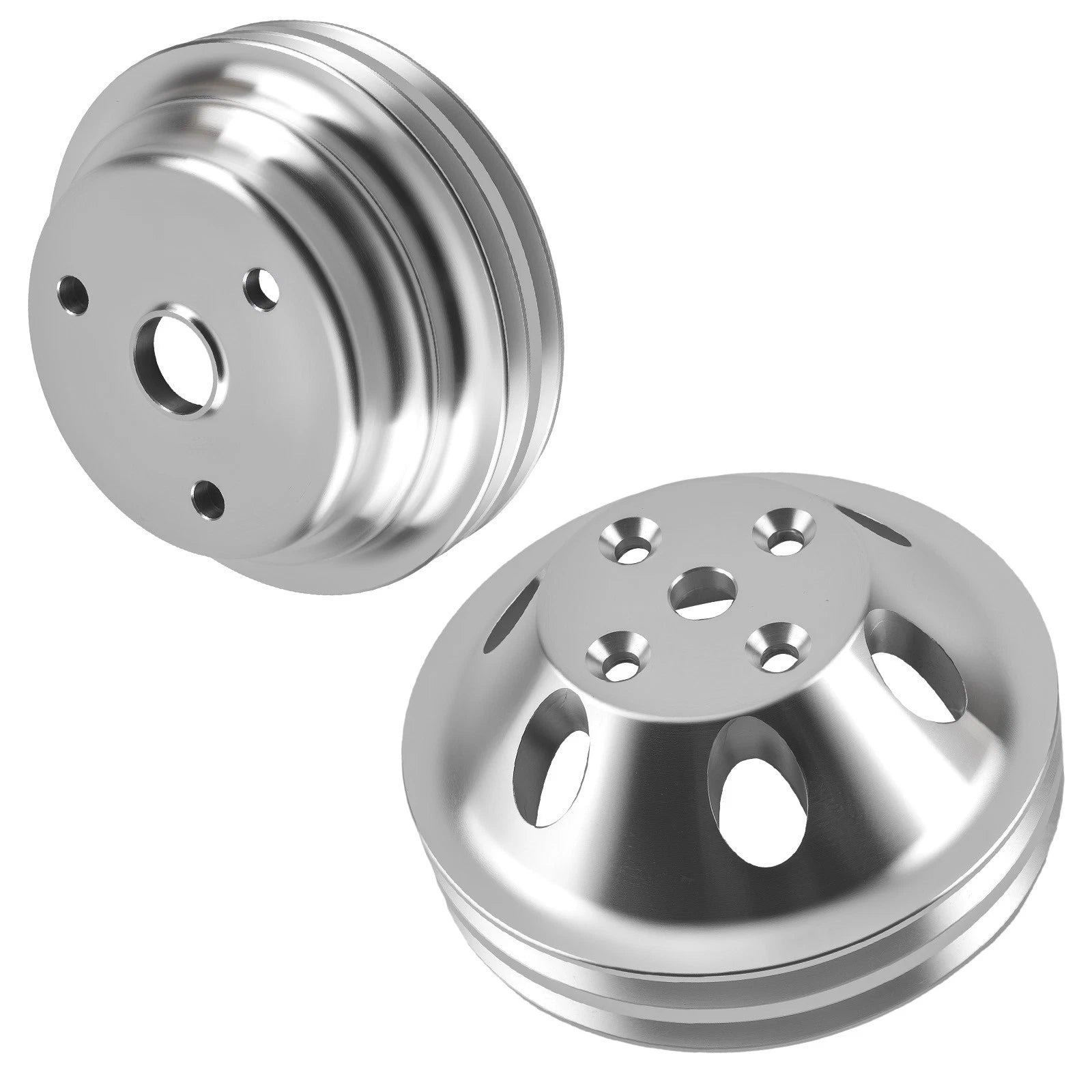Double Groove V-Belt Pulley Kit for Chevy Small Block 265-400 V8 (1965–1986)