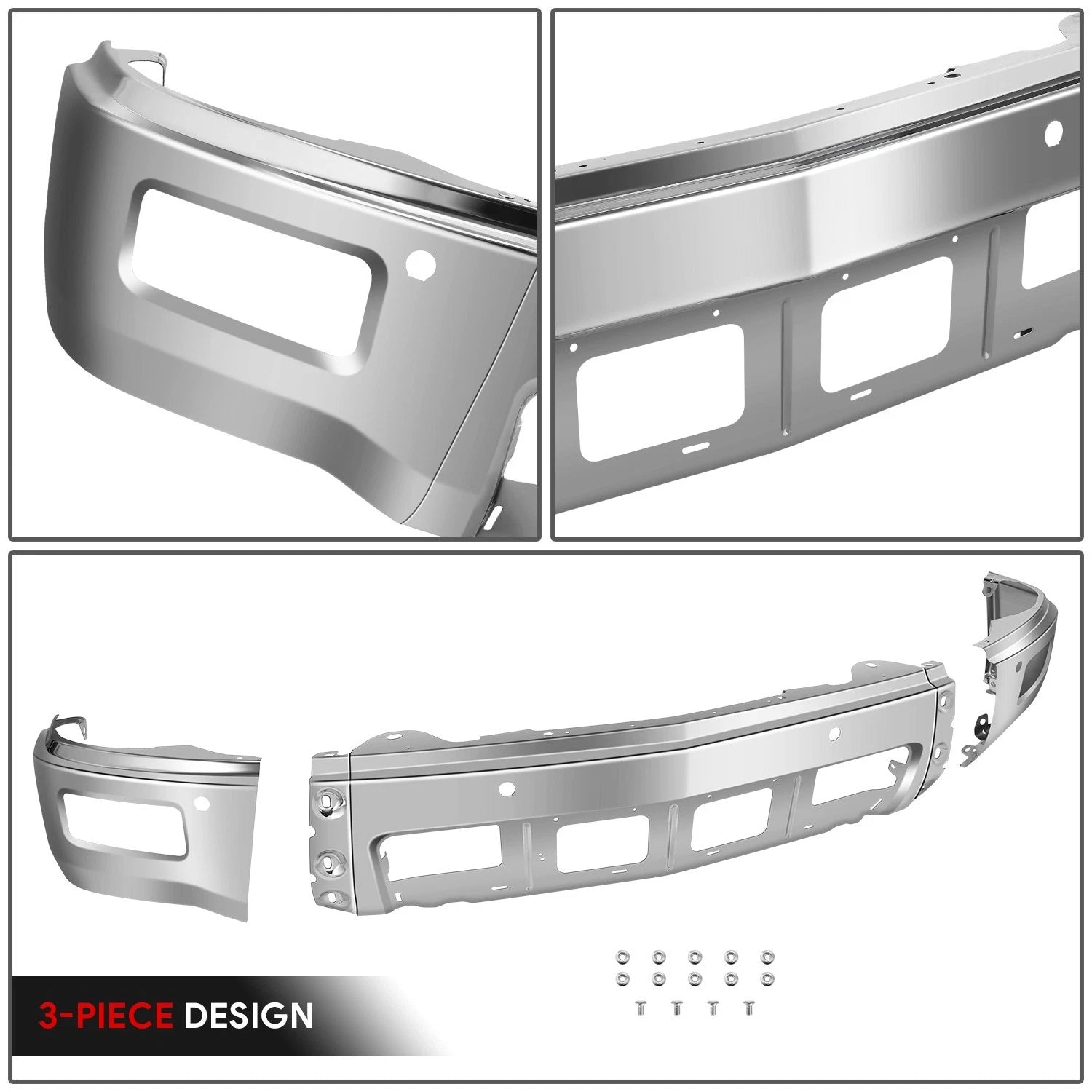 Chrome Front Bumper Face Bar w/Foglight Holes for Chevrolet Silverado 1500 (2014–2015)