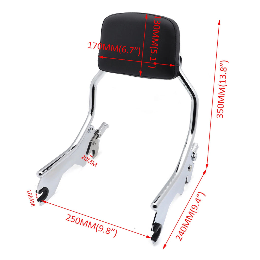 Sissy Bar Backrest Upright for Harley Softail Slim/Street Bob/Deluxe (2018–2023)