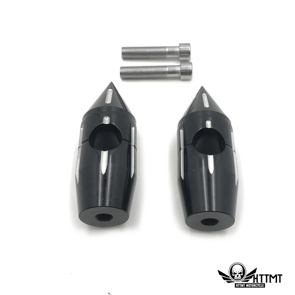 1" Black Motorcycle Spike Handlebar Risers for Universal Models (25mm, 5")