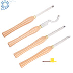 4-Pack Mini Carbide Tipped Wood Lathe Turning Tools - Diamond Round Square