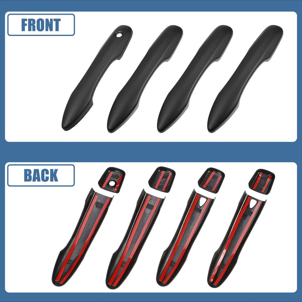 Set of 4 Door Handle Covers for Toyota Camry (without Smart Key Holes) Matte Black