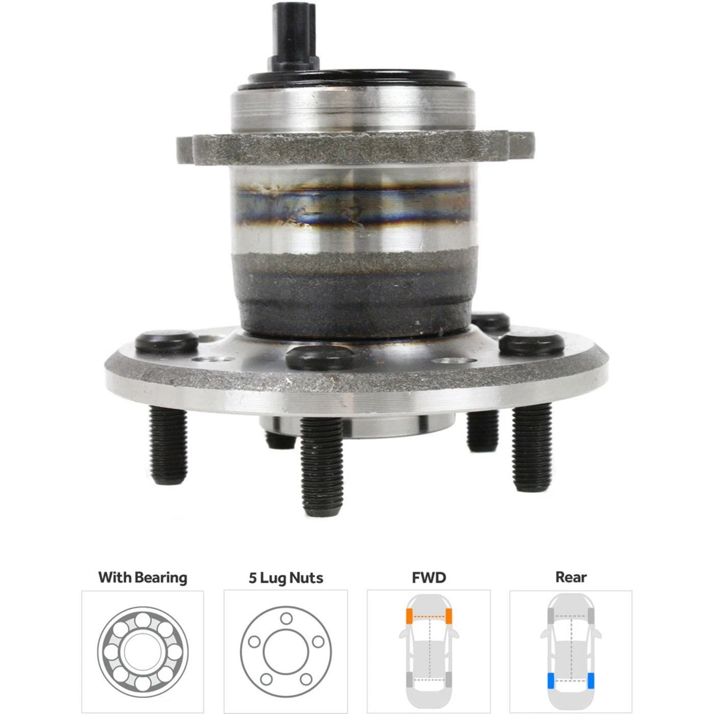 Wheel Hubs for Toyota Camry (2002–2003) Front & Rear 5 Lug with Bearing & Sensor