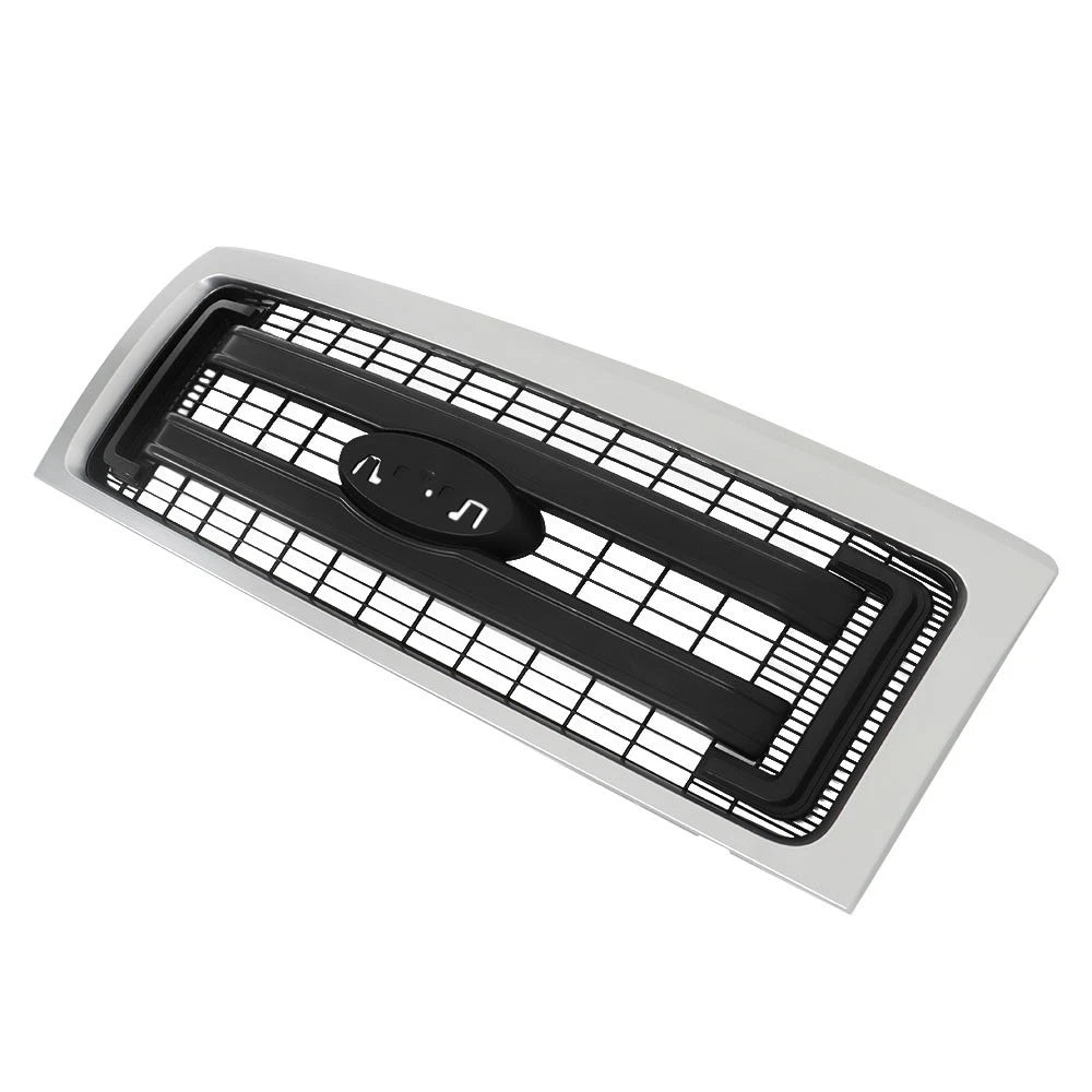Front Upper Grille Replacement Set for Ford F150 (2009-2014) Black Silver