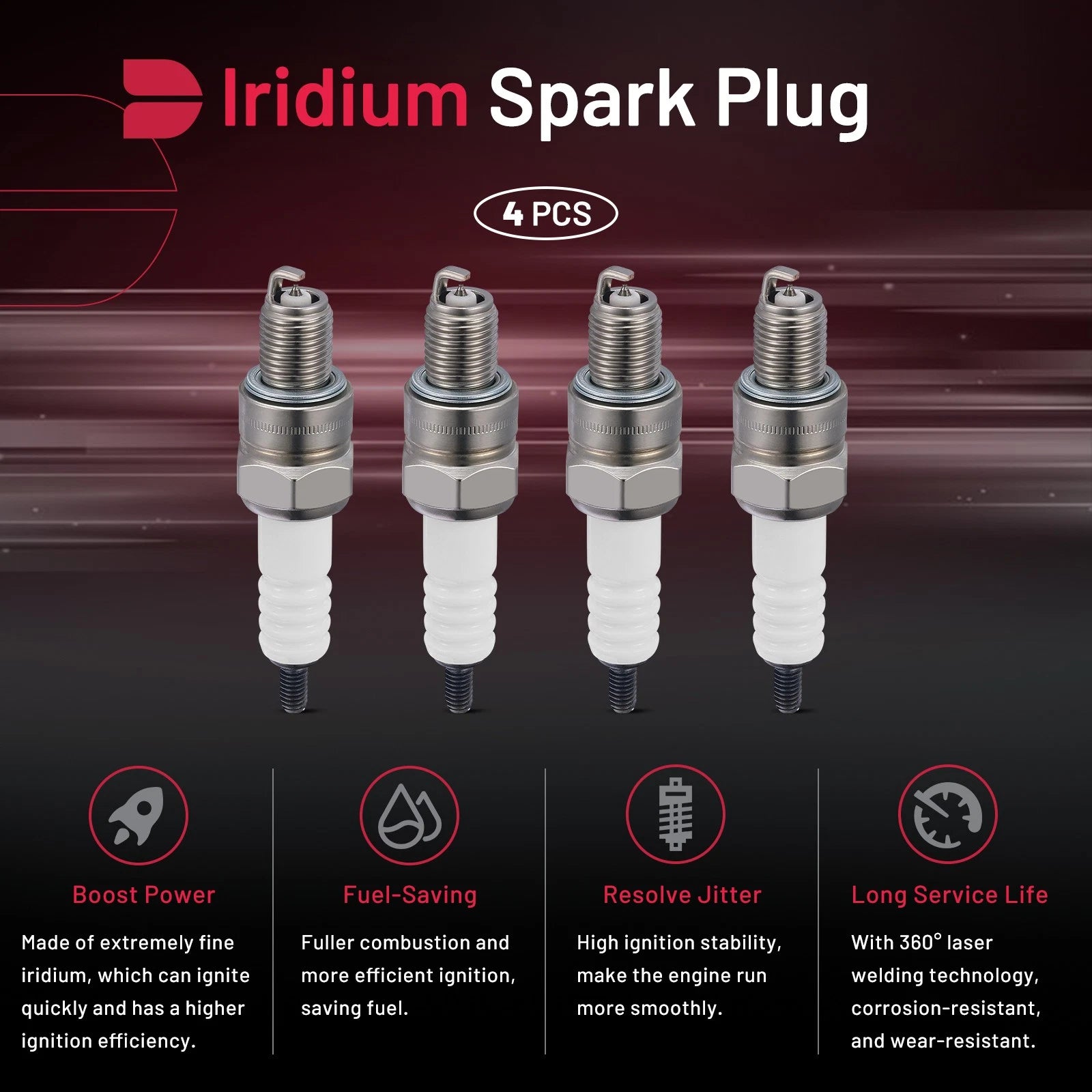 Set of 4 Iridium Spark Plugs 2983 for Aston Martin DB2 DB3 (1950–1955)
