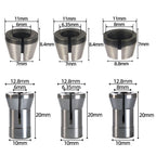 6pcs Collet Chuck Adapters for Router Trimmer (6mm/6.35mm/8mm)