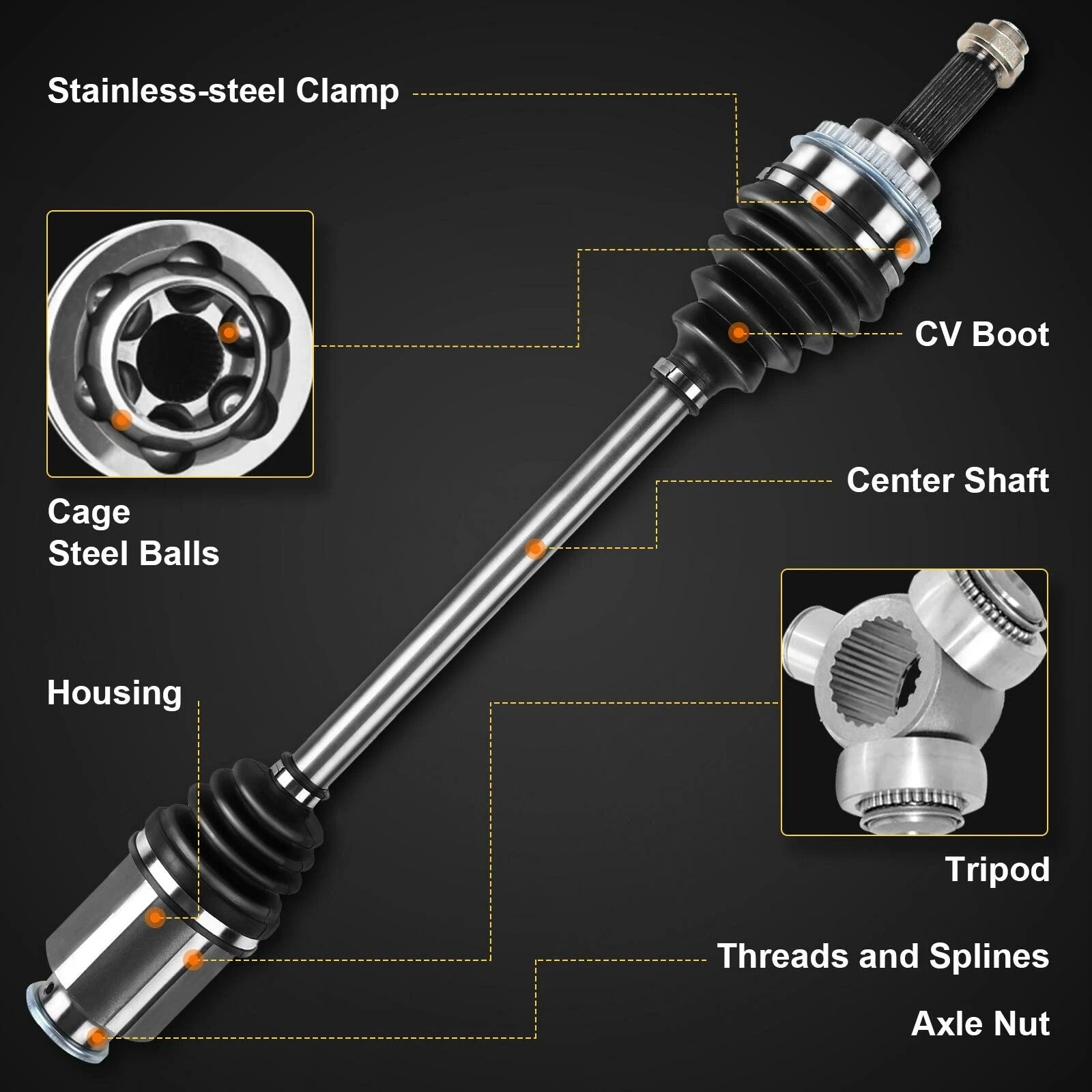 Front CV Axle Shaft Assembly for Subaru Impreza (1993–1994) FWD H4 1.8L