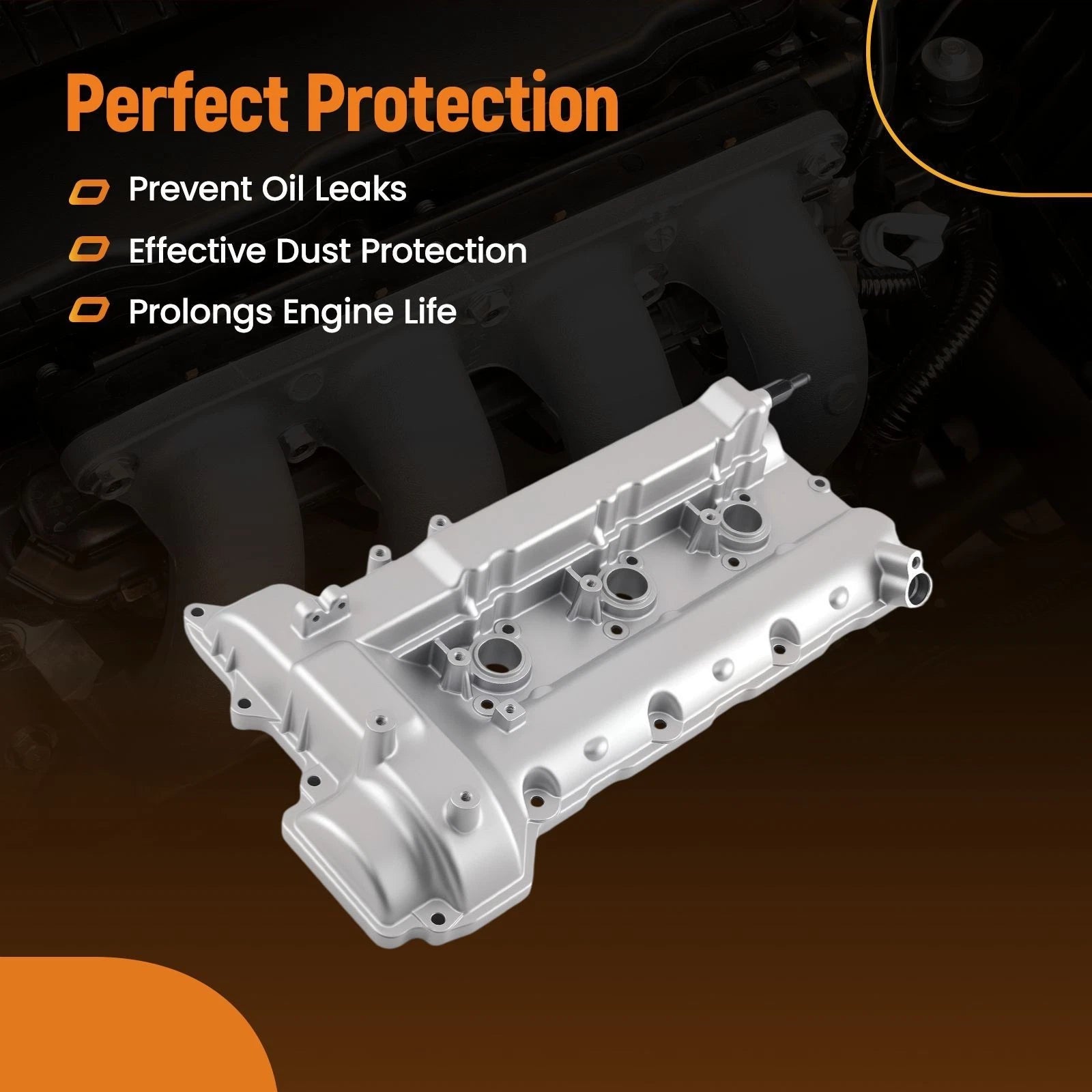Passenger Aluminum Valve Cover for Hyundai Sonata (2006–2010) 224203C110