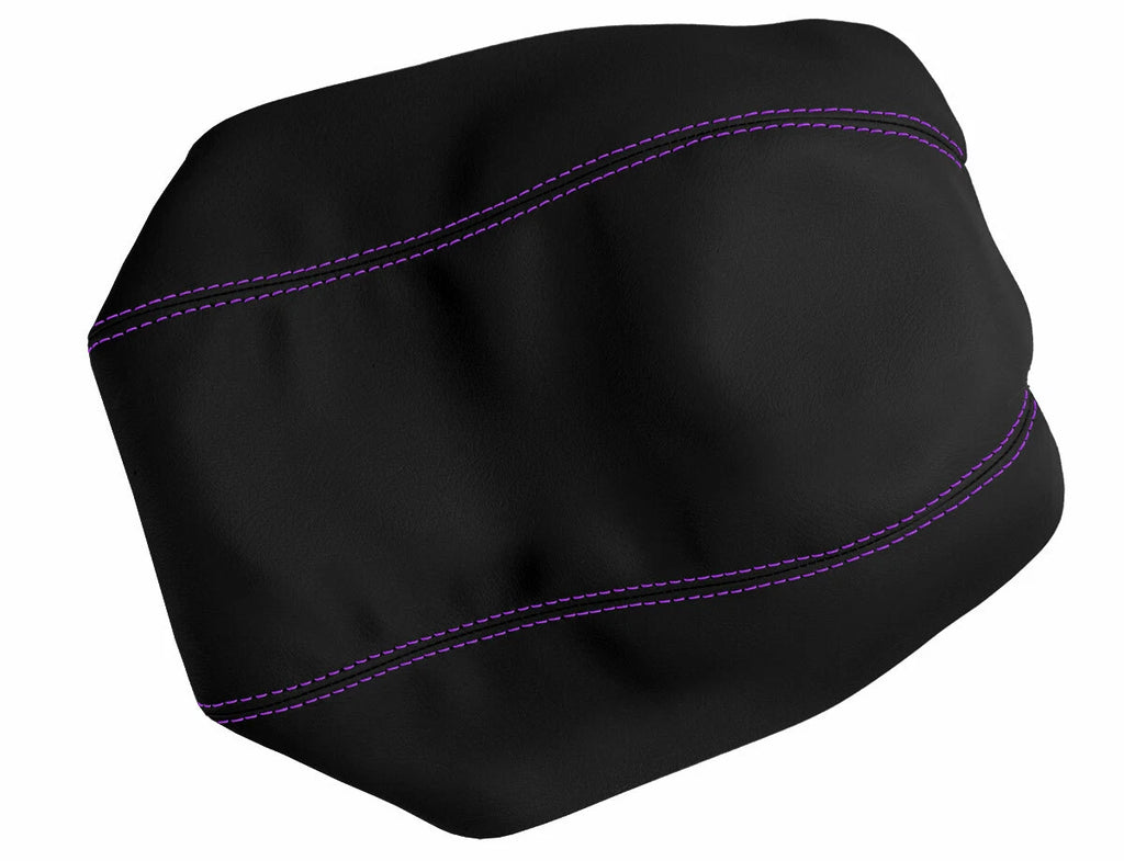 Leather Console Lid Armrest Cover for Dodge Avenger (2008–2014) Purple Stitch