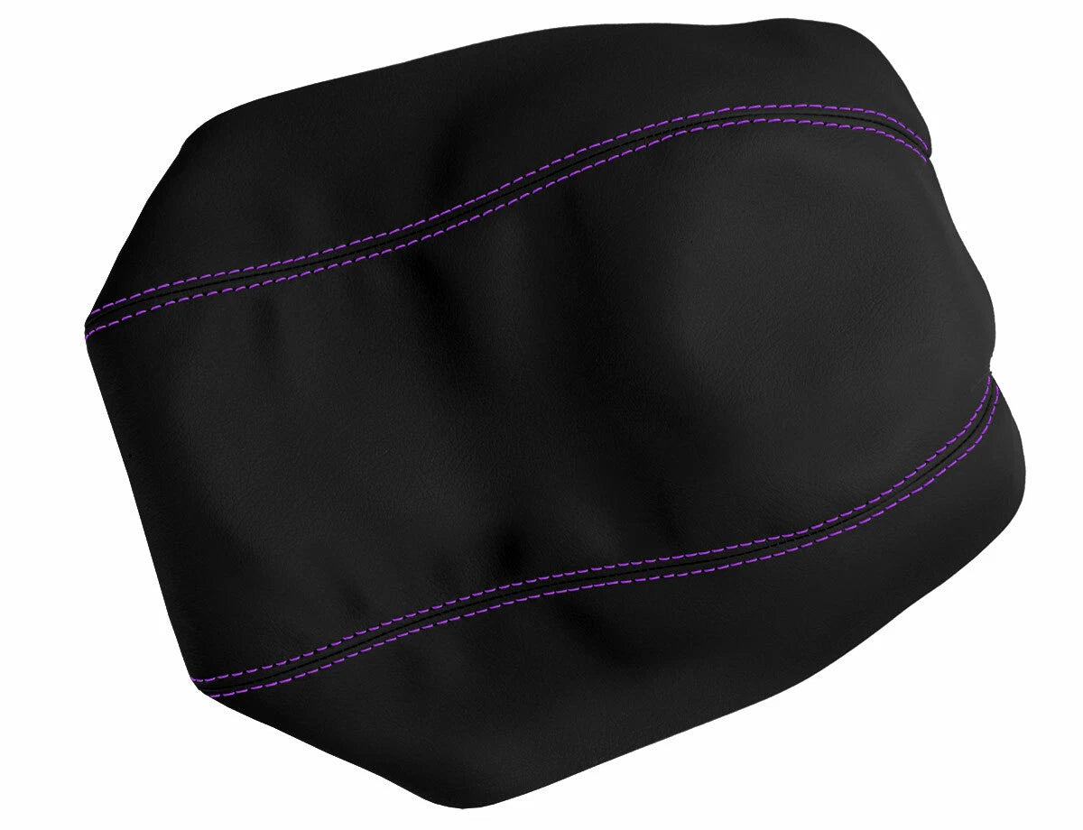 Leather Console Lid Armrest Cover for Dodge Avenger (2008–2014) Purple Stitch