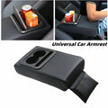 PU Leather Armrest Center Console Box for Car - Black (AU)