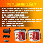 4X Wireless LED Rear Tail Lights for Tow Truck Trailer (Battery Operated)