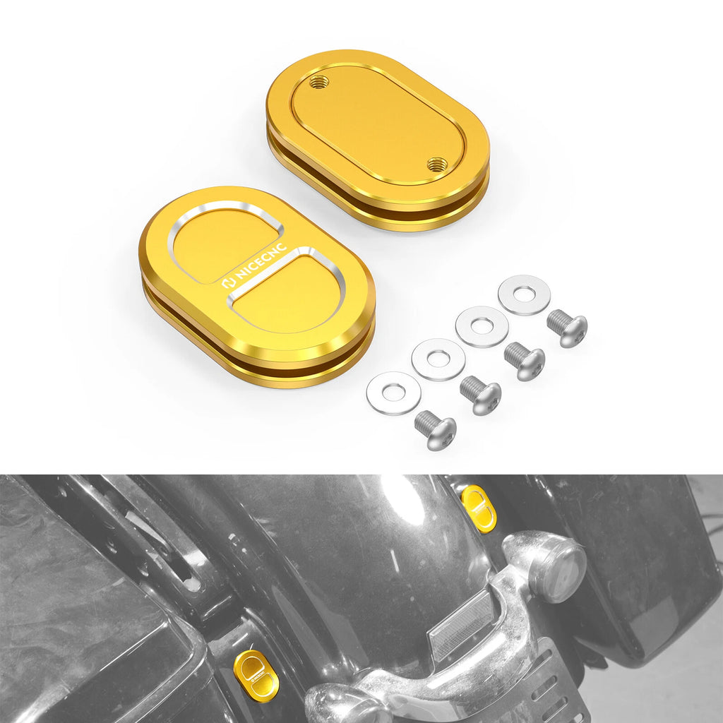 2X Rear Antenna Hole Plug Filler Cover for Harley Road Glide FLTR (2007–2009)