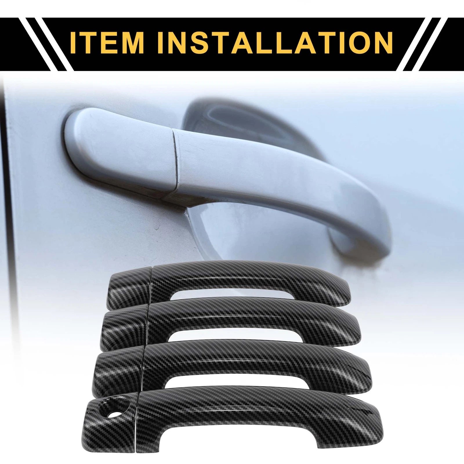 Set of 4 Exterior Door Handle Covers for Toyota Tundra (2007–2020) Carbon Fiber