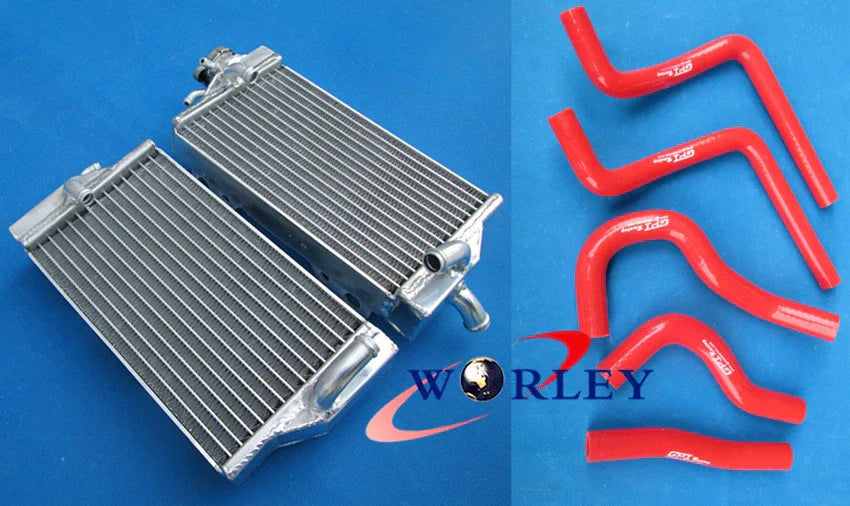 Aluminum Radiator + Red Hose for Honda CR125 CR125R (2002-2003)