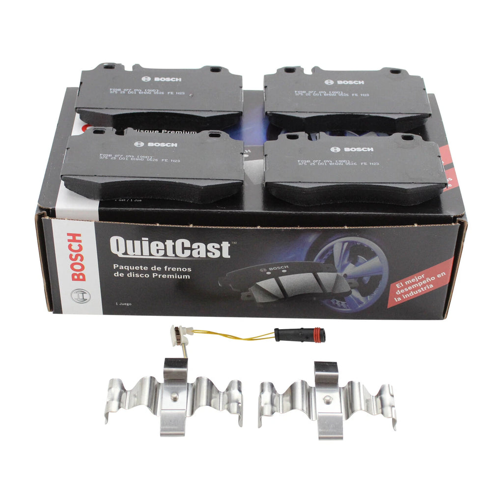 Set of 4 Bosch QuietCast Semi-Metallic Brake Pads for Mercedes C215 W163 W220 R129