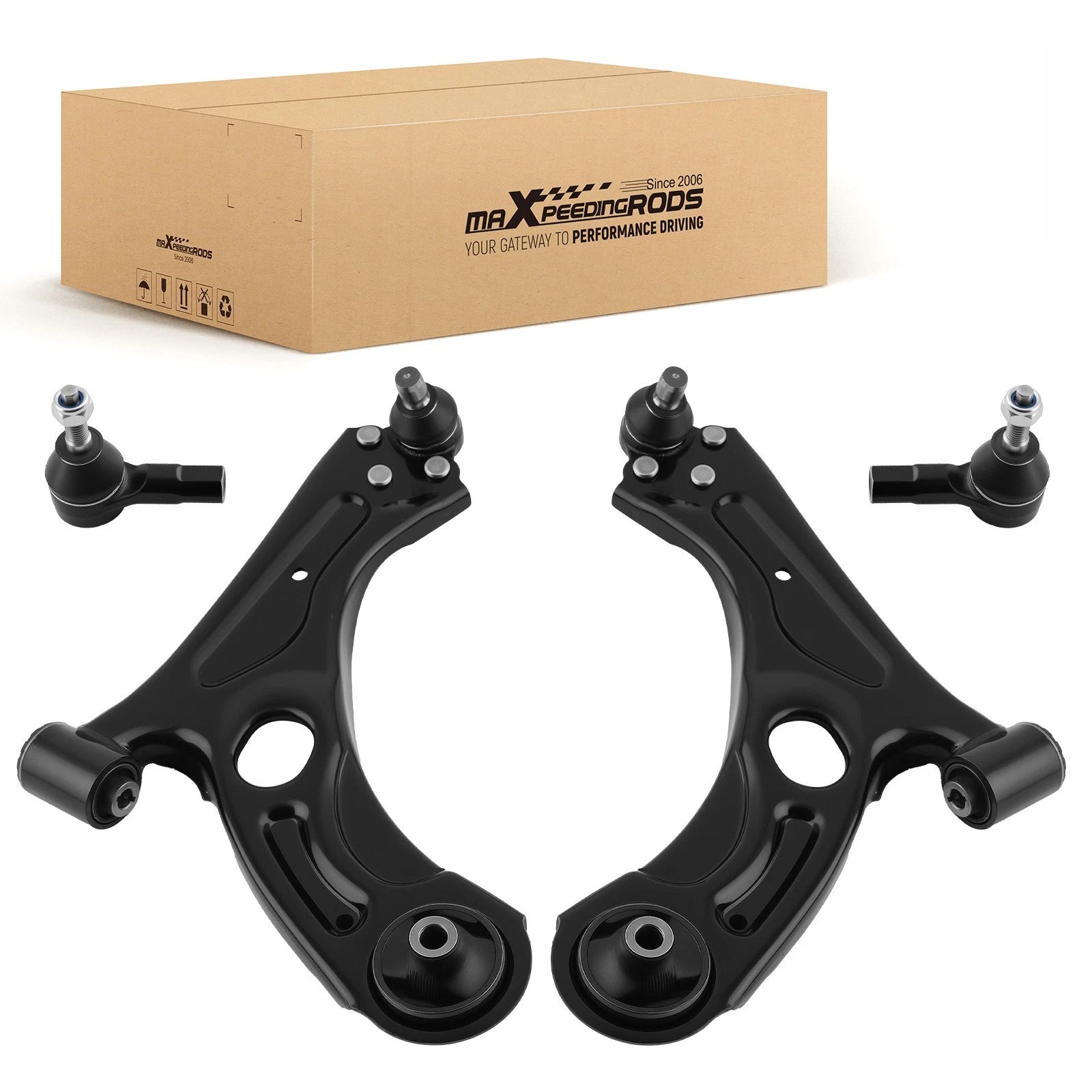 Set of 4 Front Lower Control Arms & Outer Tie Rods for Chevy Sonic (2012–2019)